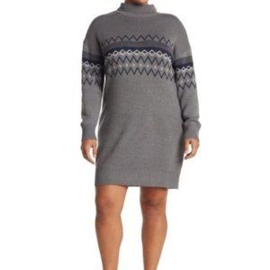 NWT Melrose and Market Turtleneck Long Sleeve Fair Isle Print Sweater Dr…
